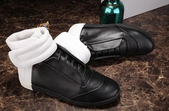 28 couleurs hommes en cuir véritable haut bottines à lacets chaussures plates formateurs or rouge argent noir marque de luxe hommes chaussures décontracté