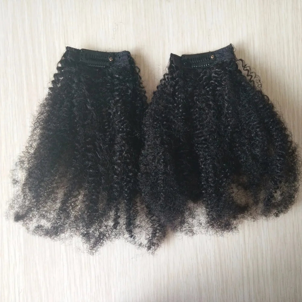 Factory Offer Unprocessed 100% Virgin Mongolian Kinky Curly Clip in Hair Meche - DOGOMET DIGITAL PLUS