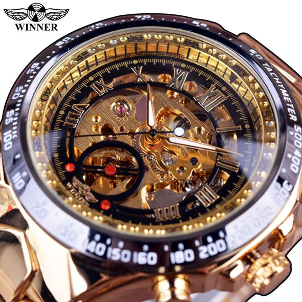 Gagnant mécanique Sport Design lunette Montre de mode hommes montres haut de gamme de luxe Montre Homme horloge hommes automatique Montre squelette