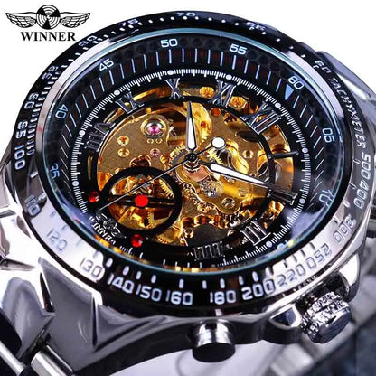 Gagnant mécanique Sport Design lunette Montre de mode hommes montres haut de gamme de luxe Montre Homme horloge hommes automatique Montre squelette
