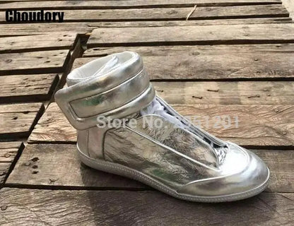 28 couleurs hommes en cuir véritable haut bottines à lacets chaussures plates formateurs or rouge argent noir marque de luxe hommes chaussures décontracté