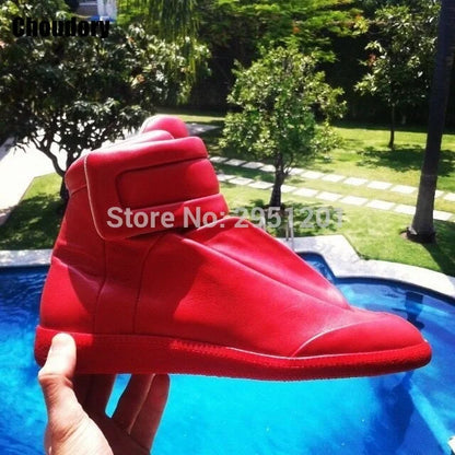 28 couleurs hommes en cuir véritable haut bottines à lacets chaussures plates formateurs or rouge argent noir marque de luxe hommes chaussures décontracté