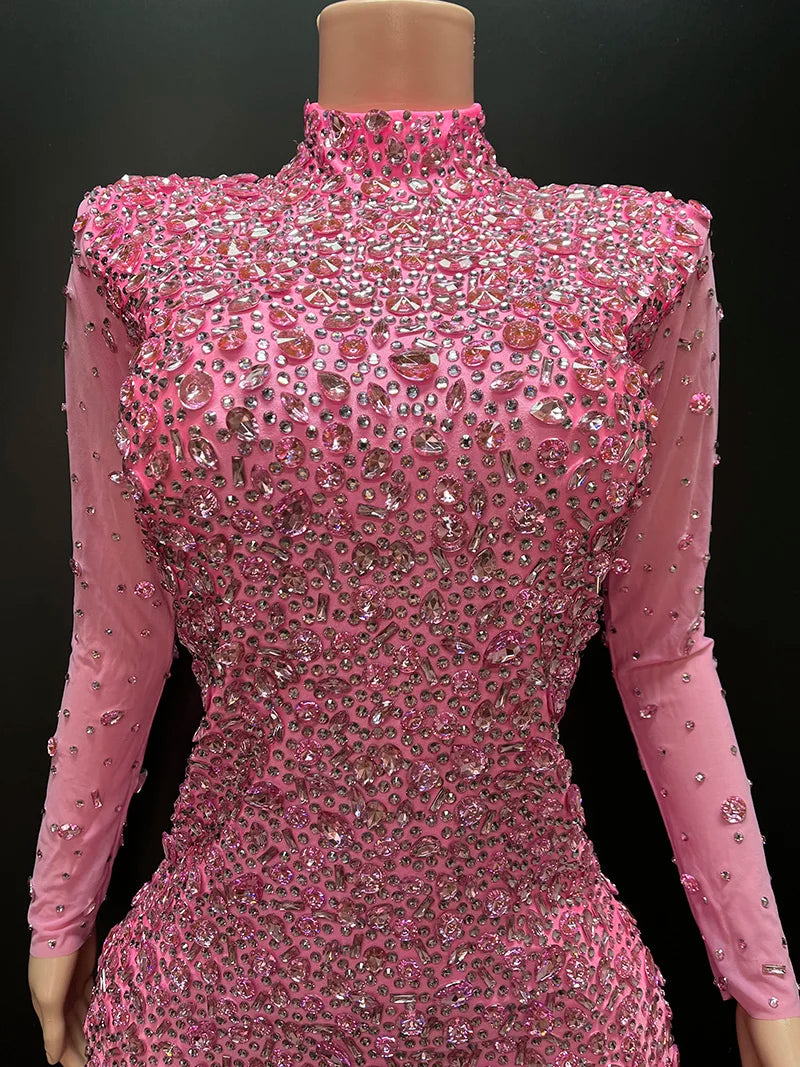 Novance Y2479-G Trending Products 2025 New Arrivals Chic Evening Dress With Sleeves Luxury Diamond Long Gowns for Women Elegant