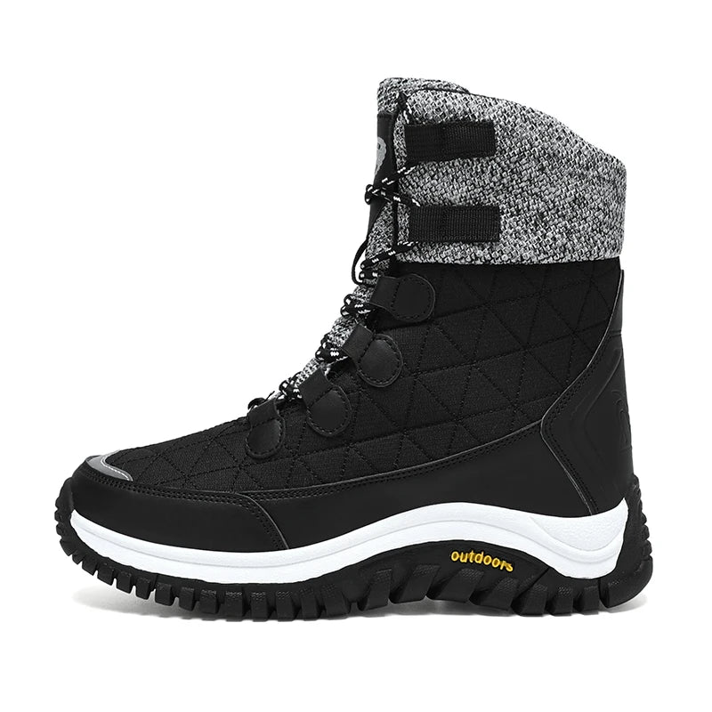 New Best Sale High Quality Long Tall Fur Boots Women 36-42 Fur Inside Warm Winter Shoes for Lady Outdoor Anti-slip Factory Oem