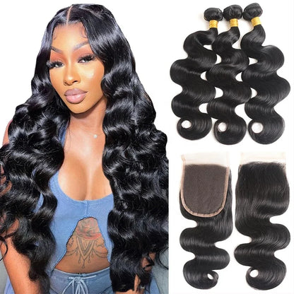 Cheap Bulk Extension Vendor Meche Humain Bresilienne Cuticle Aligned Raw Virgin Brazilian Packet Human Hair Bundles With Closure - DOGOMET DIGITAL PLUS