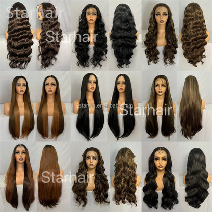 32inch Long Indian Lace Frontal Synthetic Hair Wig HD Full Lace Hairmony Lace Front Wigs Meche Braiding Hair Replacement  Topper - DOGOMET DIGITAL PLUS
