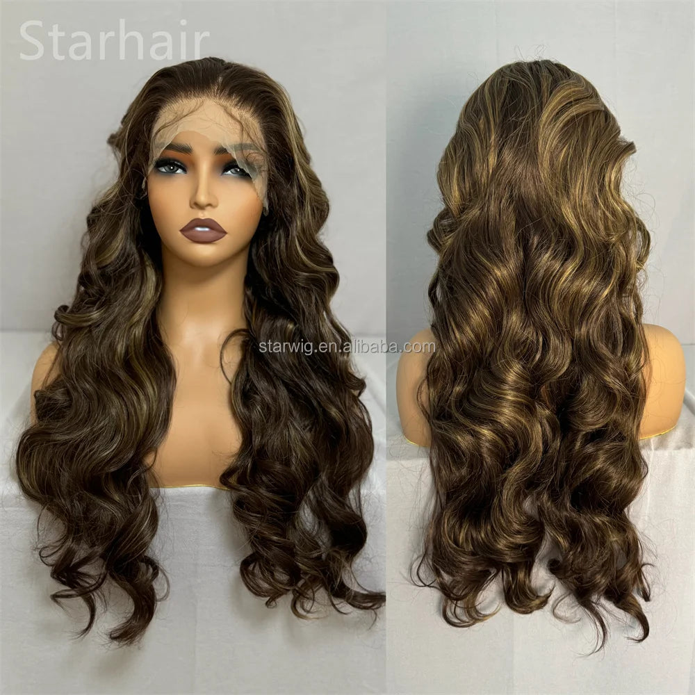 32inch Long Indian Lace Frontal Synthetic Hair Wig HD Full Lace Hairmony Lace Front Wigs Meche Braiding Hair Replacement  Topper - DOGOMET DIGITAL PLUS