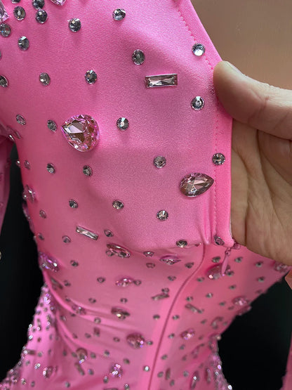 Novance Y2479-G Trending Products 2025 New Arrivals Chic Evening Dress With Sleeves Luxury Diamond Long Gowns for Women Elegant