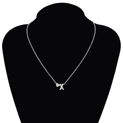 SUMENG-Collier avec Pendentif en Forme de Petit Cœur pour Femme, Bijou Délicat avec Initiales en Or et Argent, Ras du Cou avec Lettre et Nom, Cadeau à la Mode - DOGOMET DIGITAL PLUS