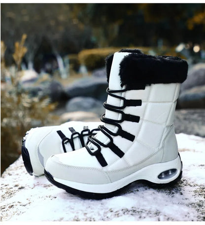 Haute qualité imperméable hiver femmes bottes chaud en peluche femmes bottes de neige en plein air antidérapant baskets fourrure plate-forme bottines