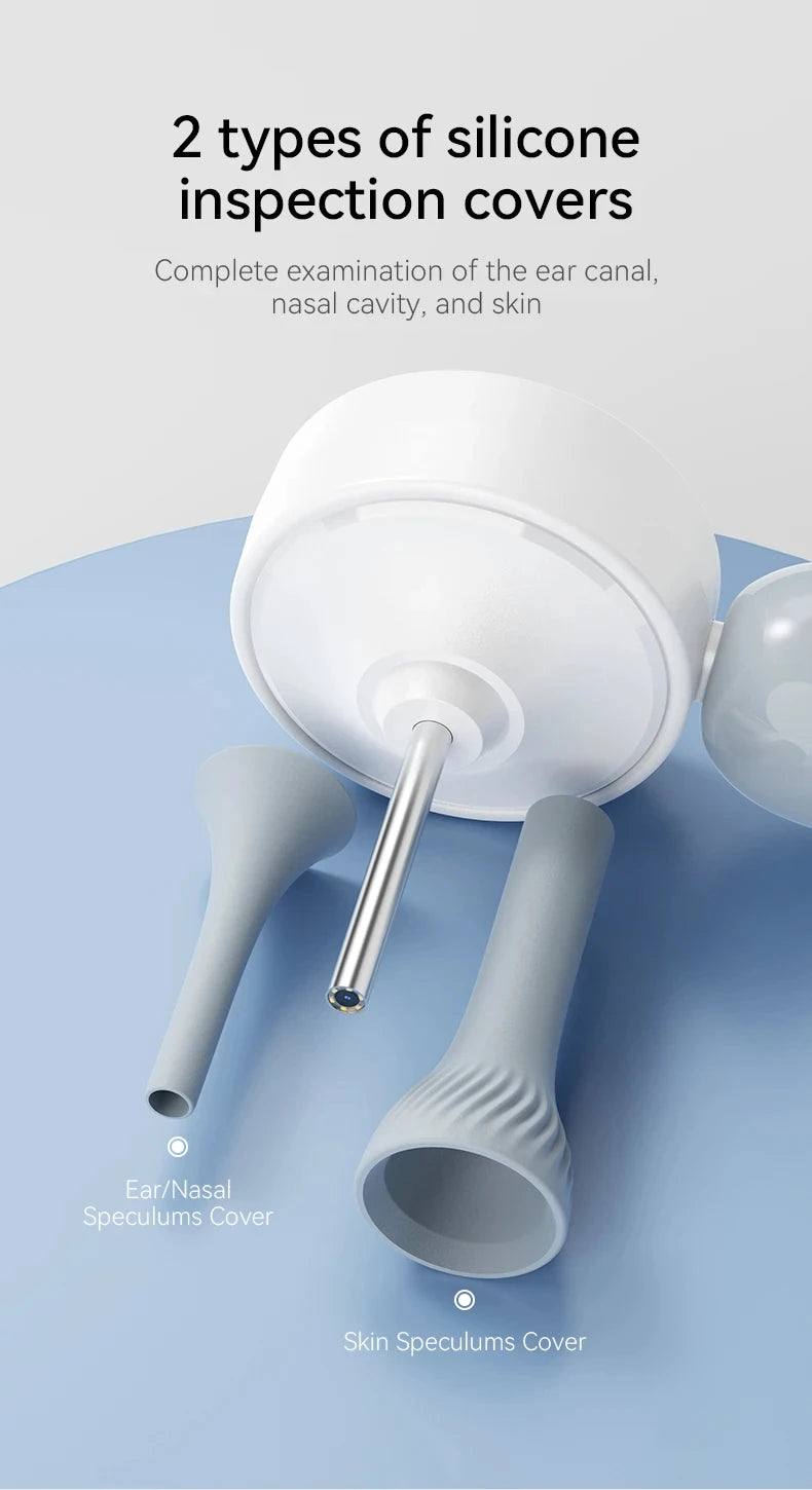 Caméra auriculaire visuelle, objectif 3.2mm, 1080P HD, contrôle de la bouche et du nez avec 4 lumières pour enfants et adultes, Support pour animaux de compagnie, prise de photos, connexion PC