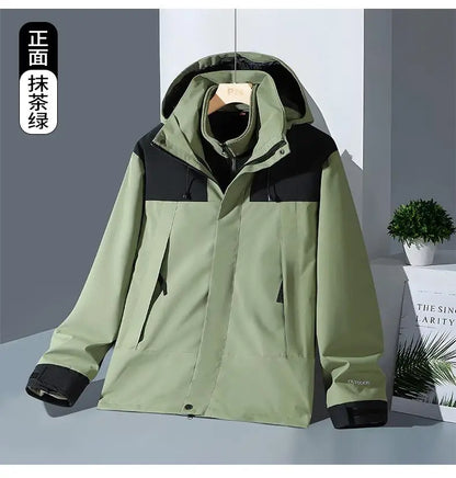 Veste d'assaut d'hiver en plein air trois en un avec polaire épaisse détachable deux pièces veste d'alpinisme imperméable pour hommes - DOGOMET DIGITAL PLUS