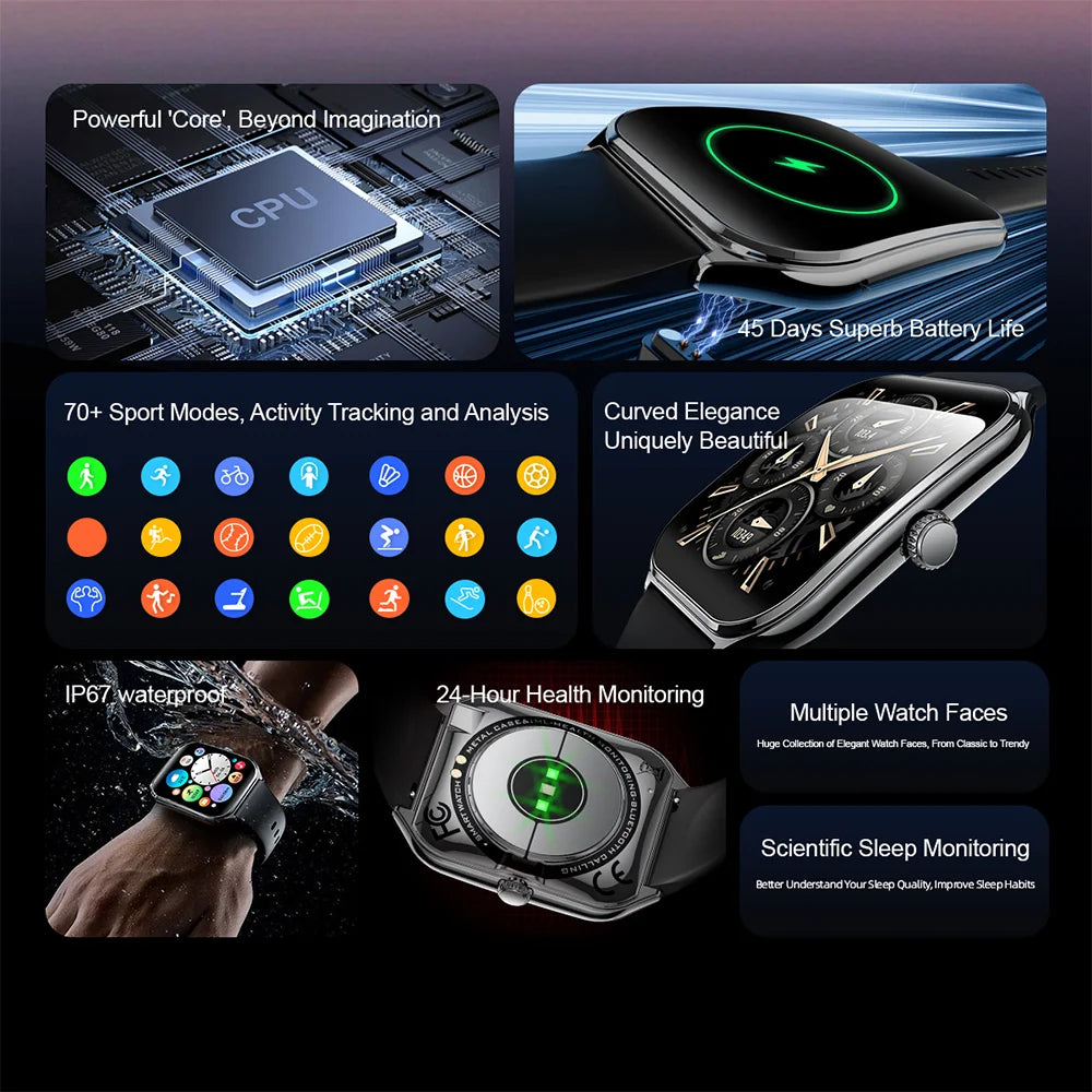 2025 Une nouvelle montre intelligente, montre de sport de 1,96 pouces, étanche IP67, plus de modes sportifs 110, traqueur d'activité physique, montre ultra-mince.