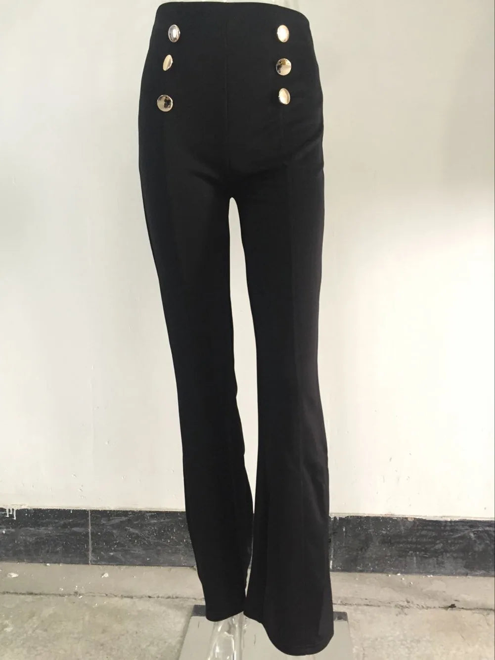 Pantalon audilong décontracté pour femme, chemises et chemisiers slim, pantalons sauvages, vêtements élégants, pantalons à jambe droite boutonnée, dame de bureau