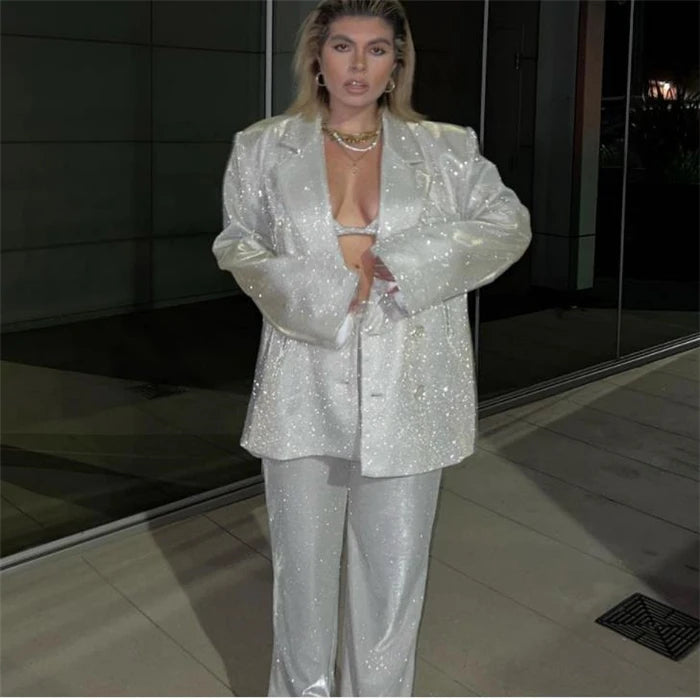 Women's Suiting  Pants Set Faionable Workwear Ensemble Spring  Collection 3% - 50% Conent Content