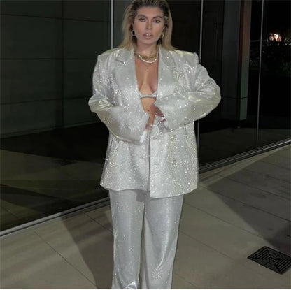 Women's Suiting  Pants Set Faionable Workwear Ensemble Spring  Collection 3% - 50% Conent Content