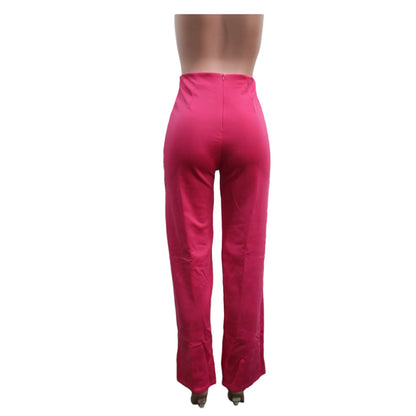 Pantalon audilong décontracté pour femme, chemises et chemisiers slim, pantalons sauvages, vêtements élégants, pantalons à jambe droite boutonnée, dame de bureau