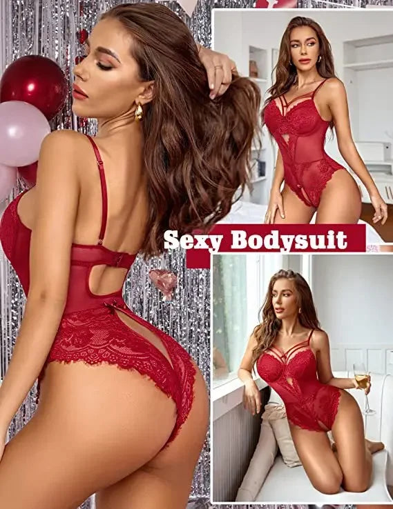 Women's Lingerie Sexy Women Underwear Whole Bodysuits Erotic Lingerie Woman Ensemble Lingeries Femmes hollowed out garters