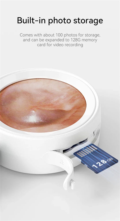 Caméra auriculaire visuelle Endoscope sans fil, écran IPS 1.38 pouces, outils de nettoyage de cire auriculaire, caméras HD 1080P, prise de photo, vidéo, Inspection auditive