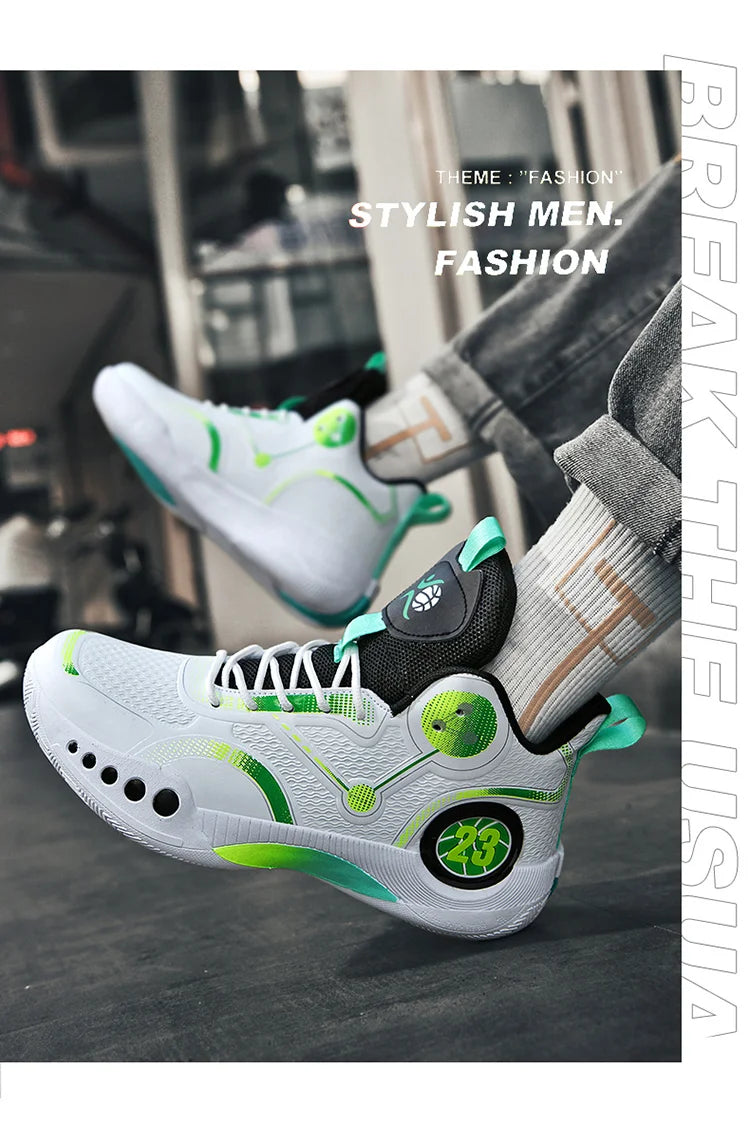 Nouvelles chaussures de basket-ball montantes chaussures de sport confortables et respirantes pour hommes et femmes athlètes d'entraînement chaussures d'étudiant décontractées