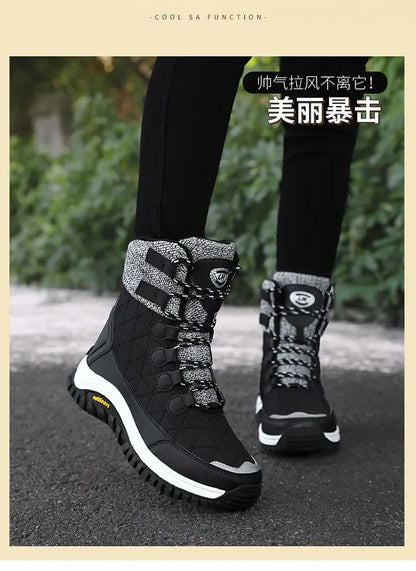 Bottes de neige imperméables à plateforme épaisse pour femmes, bottes de compétitivité, chaussures chaudes non ald, extérieur, décontracté, grande taille,-40 ℃, hiver