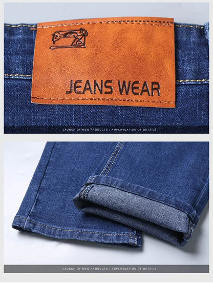 Hommes doux droit Denim pantalon 2025 automne classique affaires noir Biker jean salopette Masculino Pantalone Hombre Mannen Homme