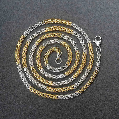 Franco Chain For Men Boys Minimalist Stainless Steel Necklace Women Daily Wear Hip Hop Jewelry Gifts Width 3mm Length 60cm C024