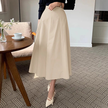 ZANZEA-Jupe mi-longue évangélique élégante taille haute pour femmes, jupes trapèze pour femmes, bureau, dame, document solide, fête, mode, 2025