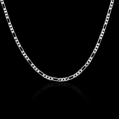 40-75cm 925 Silver 4mm Figaro Chain Necklace For Women Men Long Necklace Hip Hop Jewelry Gift - DOGOMET DIGITAL PLUS