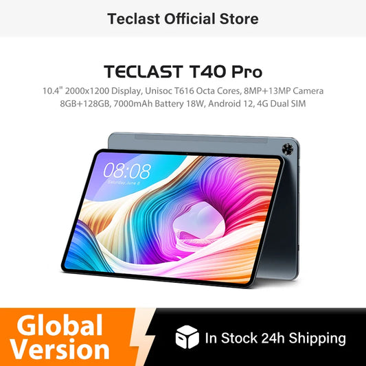 Patch last-Tablette T40 Pro, Android 12, 8 Go de RAM, 10.4 Go, 128 pouces, stratification complète 2K, Dean UNISOC T616 Octa Core, réseau 4G, charge rapide