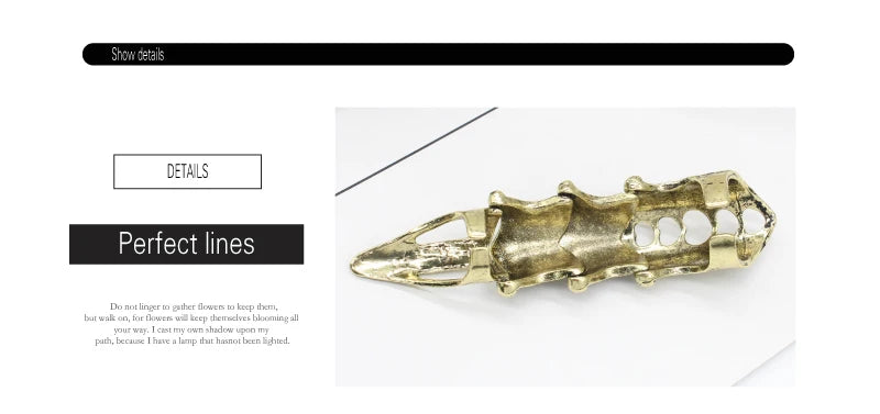 Anneau métallique Punk créatif pour hommes et femmes, armure commune, peut porter des bijoux, accessoires tendance, cadeaux - DOGOMET DIGITAL PLUS