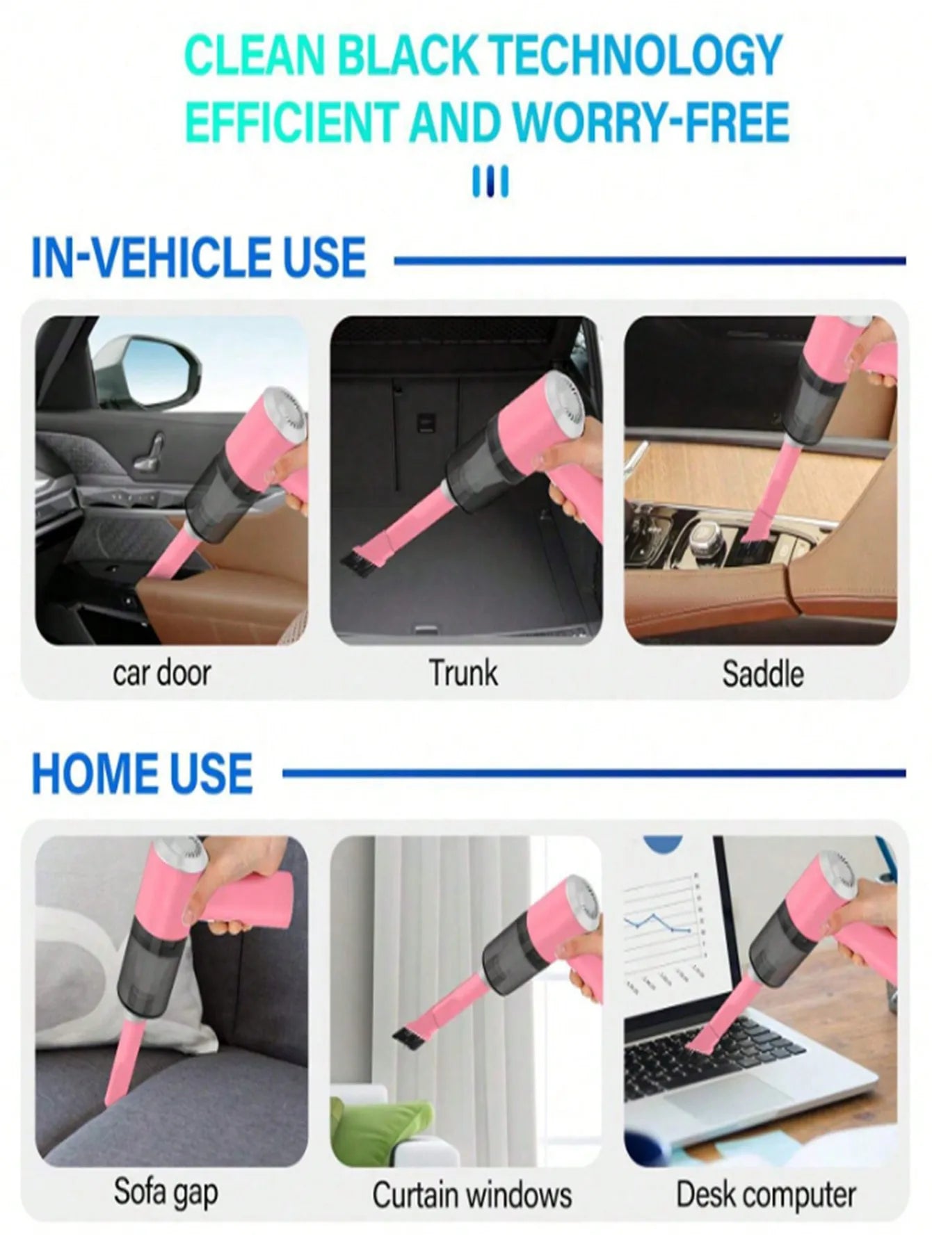 3 In 1 Integrated Suction And Blowing Vacuum Combination Vacuum Cleaner USB Charging Small Car Household Vacuum Cleaner - DOGOMET DIGITAL PLUS