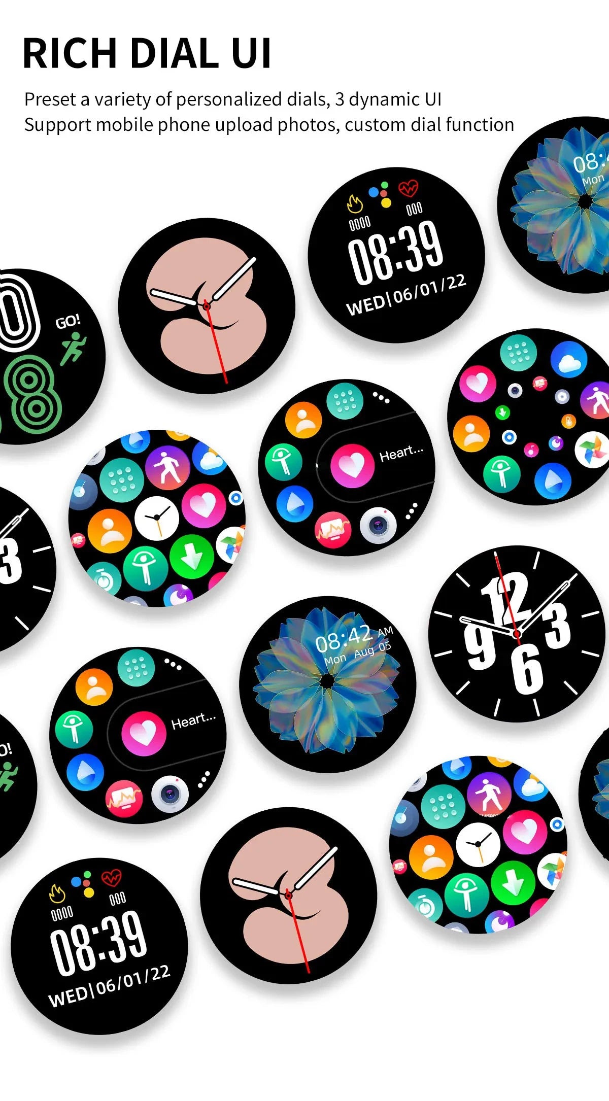 Smartwatch 2025 rond AMOLED affichage Bluetooth relojes para hombres sans fil montres intelligentes homme femme nouveau pour iPhone Android