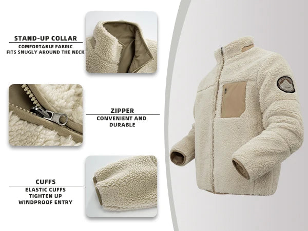 Veste polaire pour hommes, pour randonnée et aventure, vêtements chauds d'hiver, vêtements quotidiens décontractés, Design à la mode, manteaux de fourrure pour hommes - DOGOMET DIGITAL PLUS