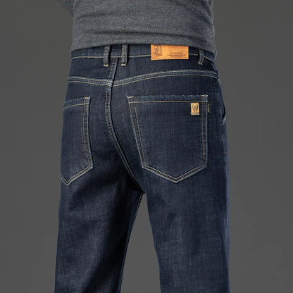 28-40 grande taille hiver hommes en peluche épais polaire pantalon laine d'agneau thermique jean pantalons décontractés coupe-vent chaud coton Denim pantalon