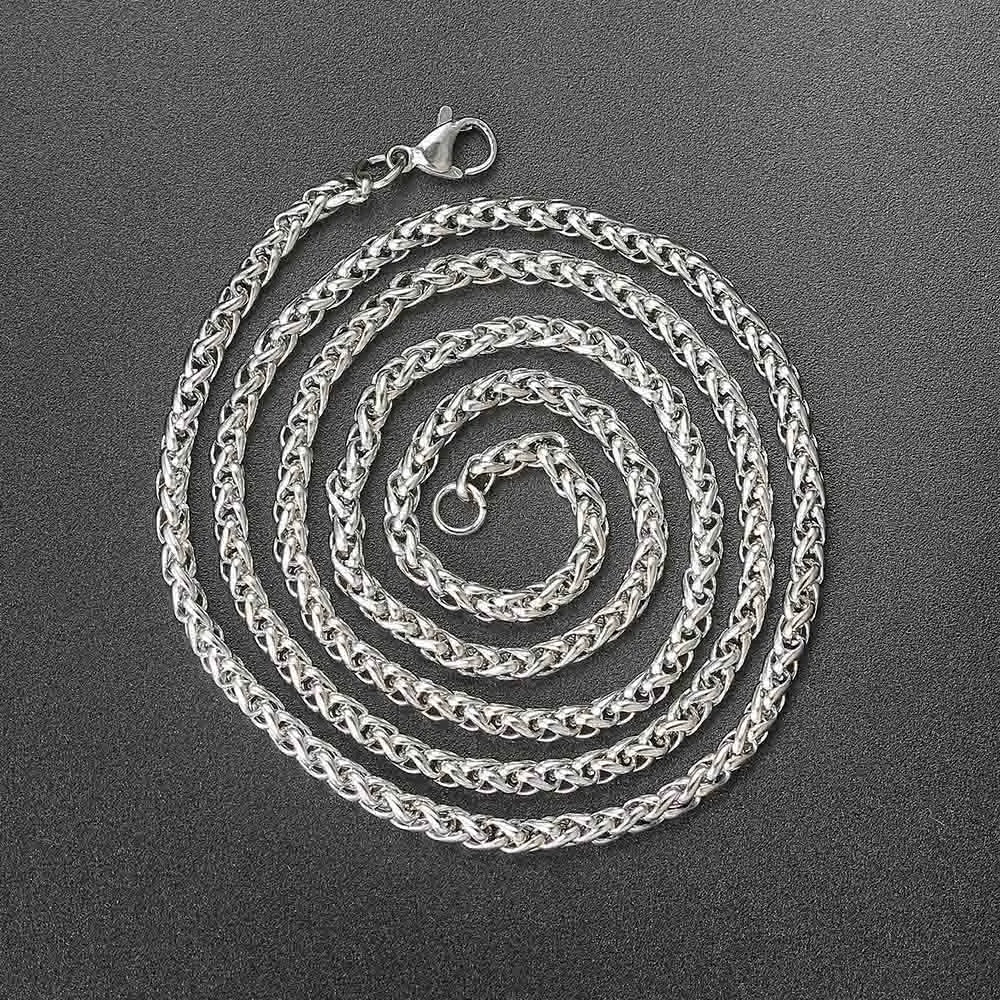 Franco Chain For Men Boys Minimalist Stainless Steel Necklace Women Daily Wear Hip Hop Jewelry Gifts Width 3mm Length 60cm C024