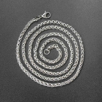 Franco Chain For Men Boys Minimalist Stainless Steel Necklace Women Daily Wear Hip Hop Jewelry Gifts Width 3mm Length 60cm C024