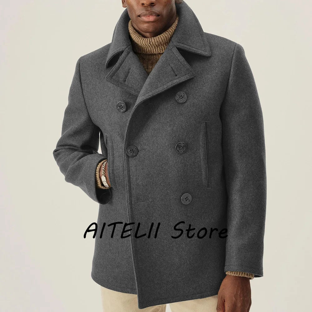 Manteau en laine élégant pour hommes, vestes pour hommes combinés, cachet masculin, haute qualité, hiver, luxe, nouveau