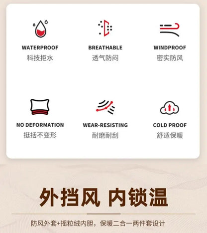 Veste d'assaut d'hiver en plein air trois en un avec polaire épaisse détachable deux pièces veste d'alpinisme imperméable pour hommes - DOGOMET DIGITAL PLUS