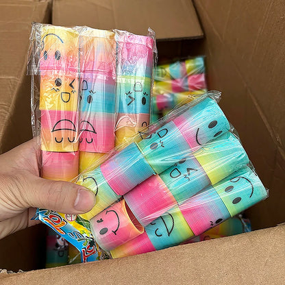 Rainbow Magic Springs Circle Toys Kids' Birthday Party Favors Friends Giveaway Small Gifts Pinata Fillers Flexible Funny Toy