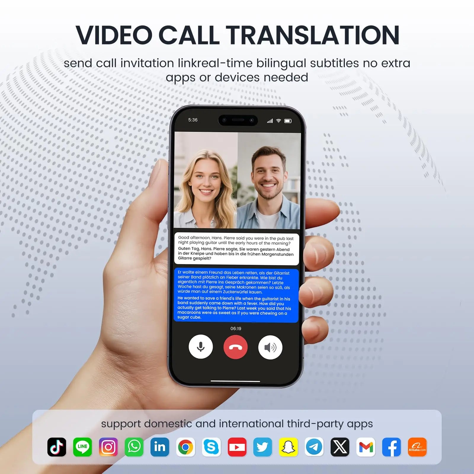 Dispositif de traduction instantanée AI, support magnétique, traduction en ligne 144 langues, appels photos/vidéo en temps réel pour IOS Android - DOGOMET DIGITAL PLUS