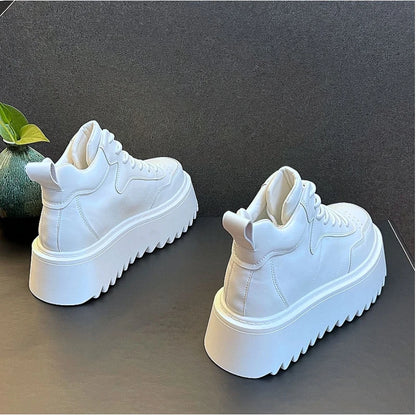 Baskets montantes en cuir pour hommes, chaussures à plateforme confortables, chaussures de course en plein air pour hommes, respirant, zones de tennis, nouveau, 2025