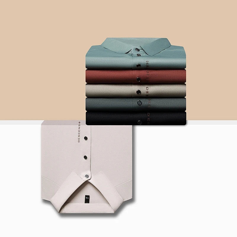 2025 New Men's Casual Fashion Printed Short Sleeve Polo Shirt Anti Wrinkle Breathable Comfortable Summer Versatile T-shirt