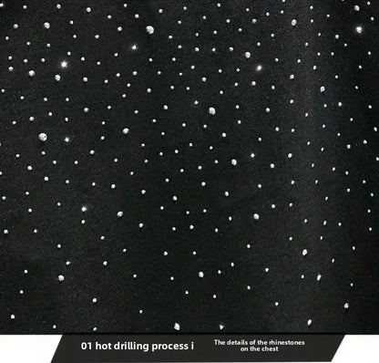 Été strass Rivet T-shirt pour hommes vêtements col rond T-shirt style décontracté mode haute rue 2025 hommes été manches courtes