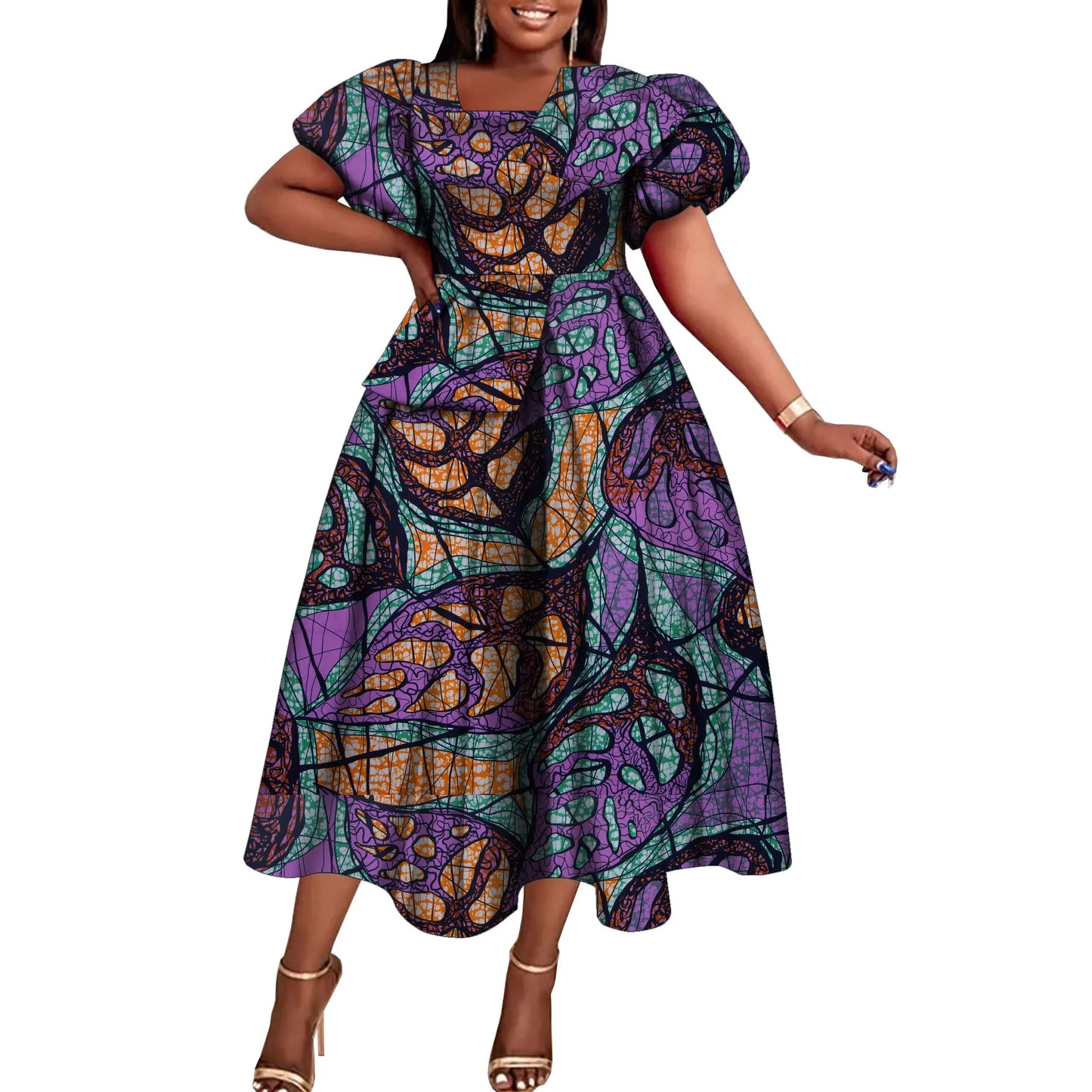 Robes africaines pour femmes mode Africain Femmel robes à manches courtes Dashiki vêtements de fête pour les femmes WY10485