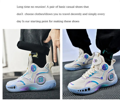 Nouvelles chaussures de basket-ball montantes chaussures de sport confortables et respirantes pour hommes et femmes athlètes d'entraînement chaussures d'étudiant décontractées