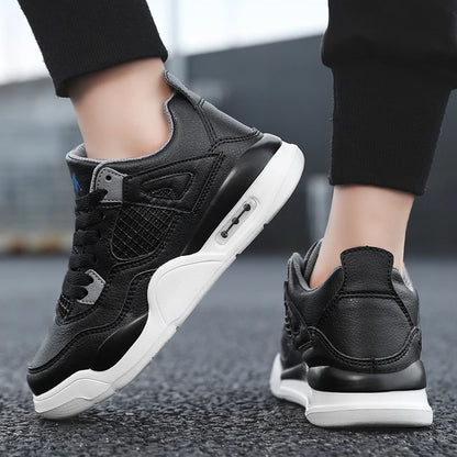 Baskets de basket-ball en cuir à lacets pour enfants, chaussures de skate plates décontractées, tennis pour enfants, qualité, mode, filles, garçons