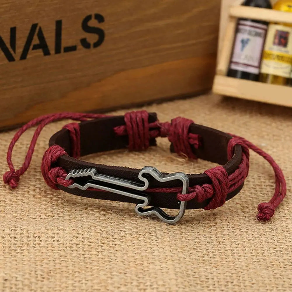 1pc Chain Friendship Men Wristbands Adjustable Women Bracelets Antique Jewelry Charm Bangles Guitar Bracelets
