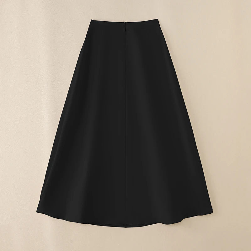 ZANZEA-Jupe mi-longue évangélique élégante taille haute pour femmes, jupes trapèze pour femmes, bureau, dame, document solide, fête, mode, 2025