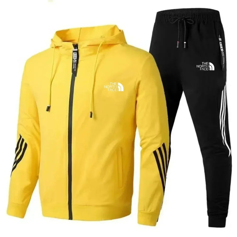 2025Men's Suit Two-Piece Tracksuit Casual Sports Jacket+Trousers Harajuku Sports Suit Spring And Autumn Hoodie Sportswear - DOGOMET DIGITAL PLUS